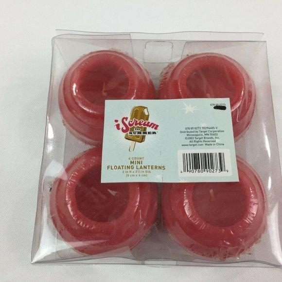 I Scream for Summer Set 8 Red Green Target Water Floating Pool Candles Outdoor - Picture 5 of 7